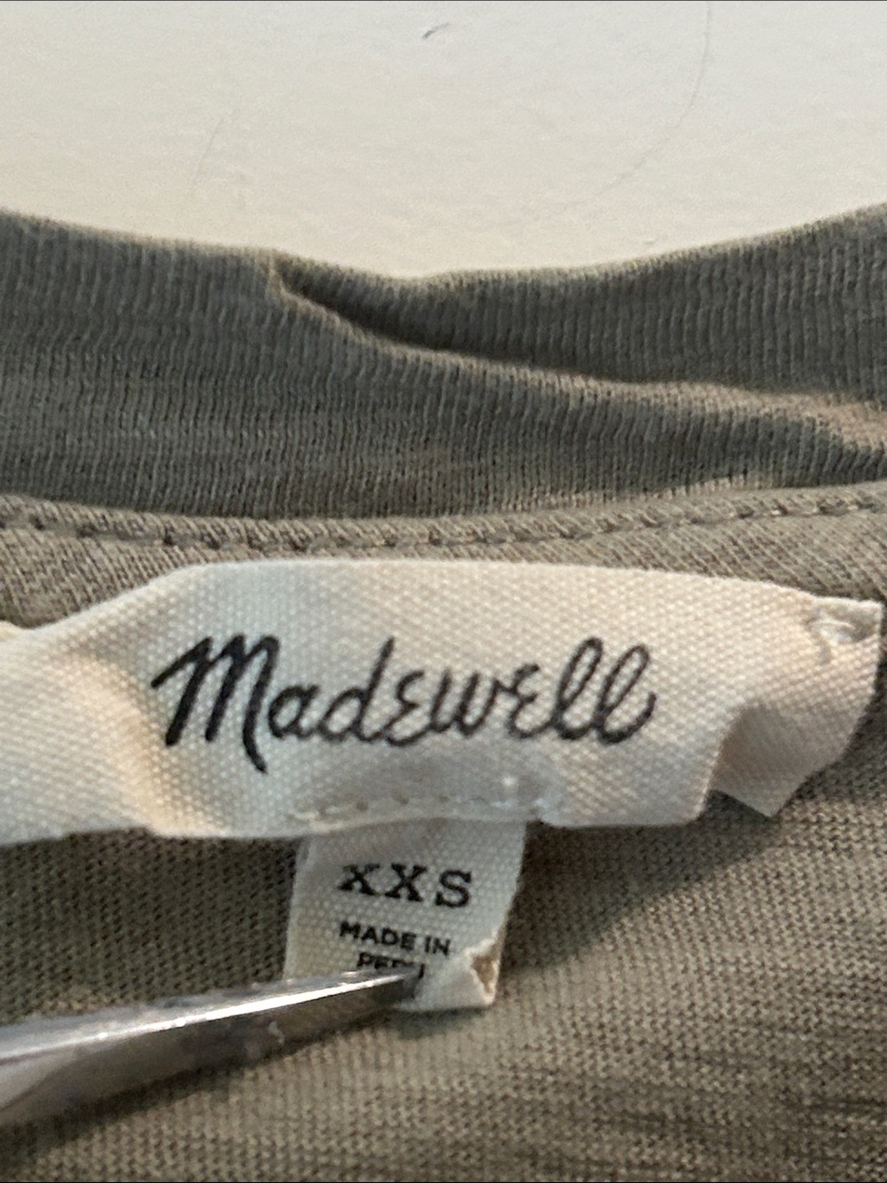 Madewell 100% Prima Cotton Sage Crewneck Cropped Boxy Tee short sleeves size XXS - Picture 4 of 9